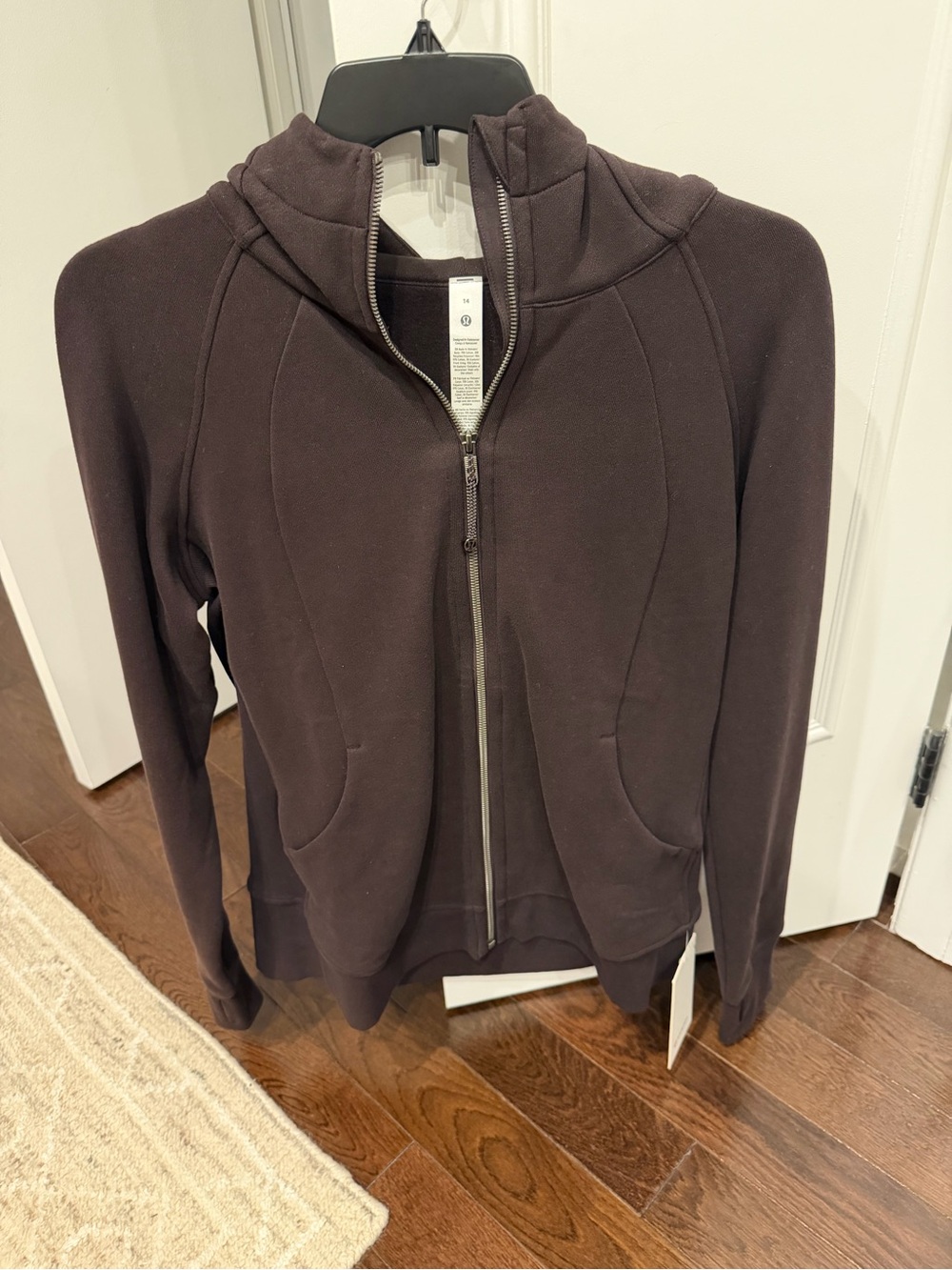 NWT Women’s lululemon scuba full zip hoodie size 14 Sequoia